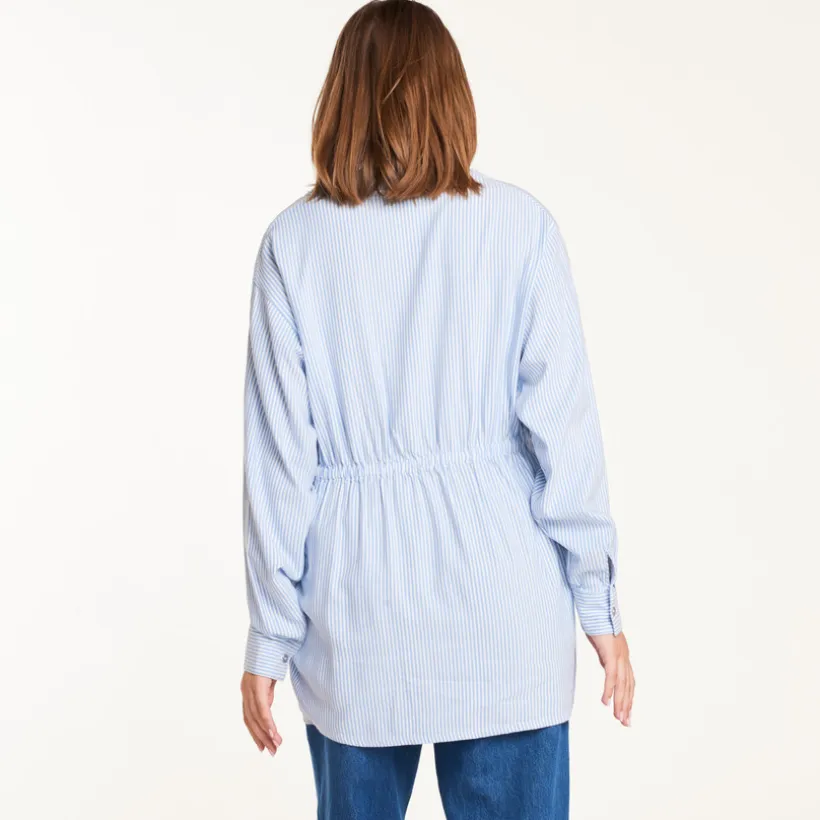 Langarmige gestreepte zwangerschapsblouse