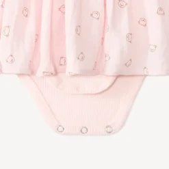 Langarmige jurk voor babymeisjes met 2-in-1-effect en geïntegreerd rompertje
