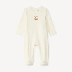 Langarmige slaapanzug met dierenborduring voor baby jongens