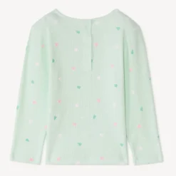 Langarmig geribd T-shirt met print voor babymeisjes
