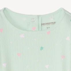 Langarmig geribd T-shirt met print voor babymeisjes