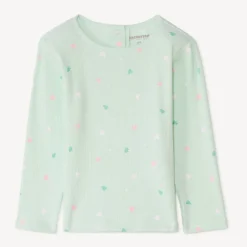 Langarmig geribd T-shirt met print voor babymeisjes