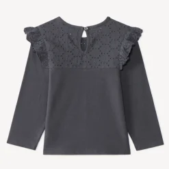 Langarmig T-shirt voor babymeisjes met Engelse borduursel