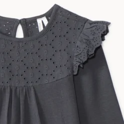 Langarmig T-shirt voor babymeisjes met Engelse borduursel