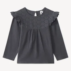 Langarmig T-shirt voor babymeisjes met Engelse borduursel