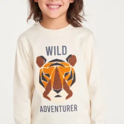 Langarm T-shirt jongens met fancy bouclette print