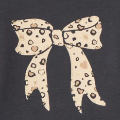 Langarm T-shirt meisjes met fantasieprint en glitter.
