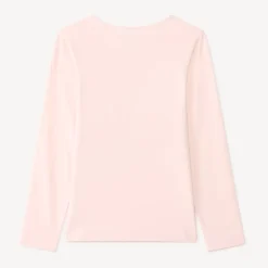 Langarm T-shirt meisjes met fantasieprint en glitter.