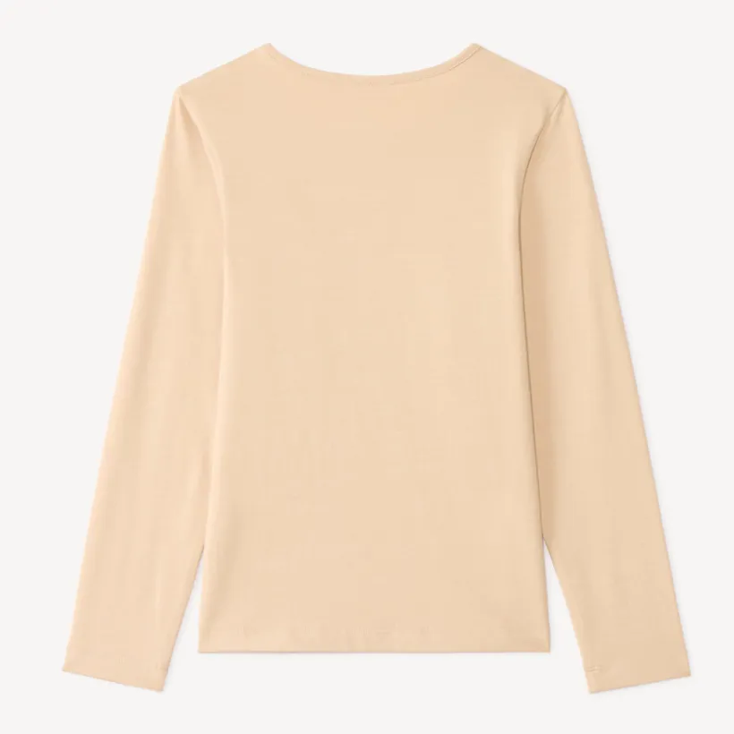 Langarm T-shirt meisjes met fantasieprint en glitter.