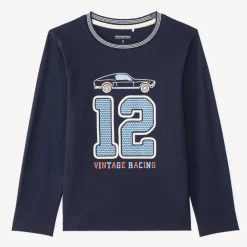 Langarm T-shirt met auto-print jongens