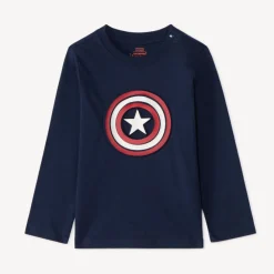 Langarm T-shirt met Captain America Marvel print voor babyjongen