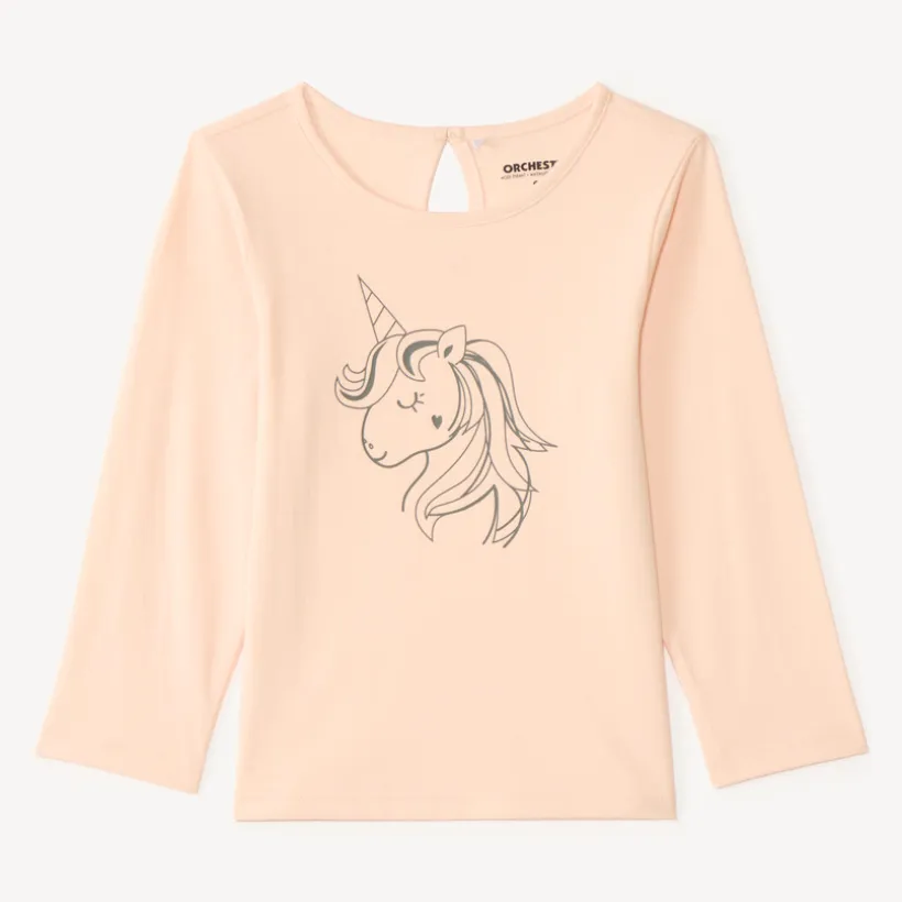 Langarm T-shirt met een fancy print voor baby meisjes