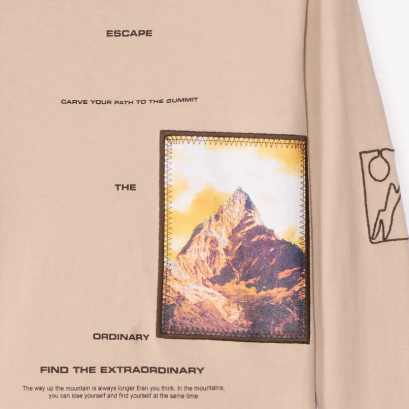 Langarm T-shirt met fotoprint patch voor jongen
