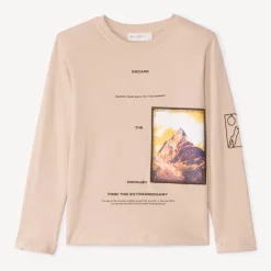 Langarm T-shirt met fotoprint patch voor jongen