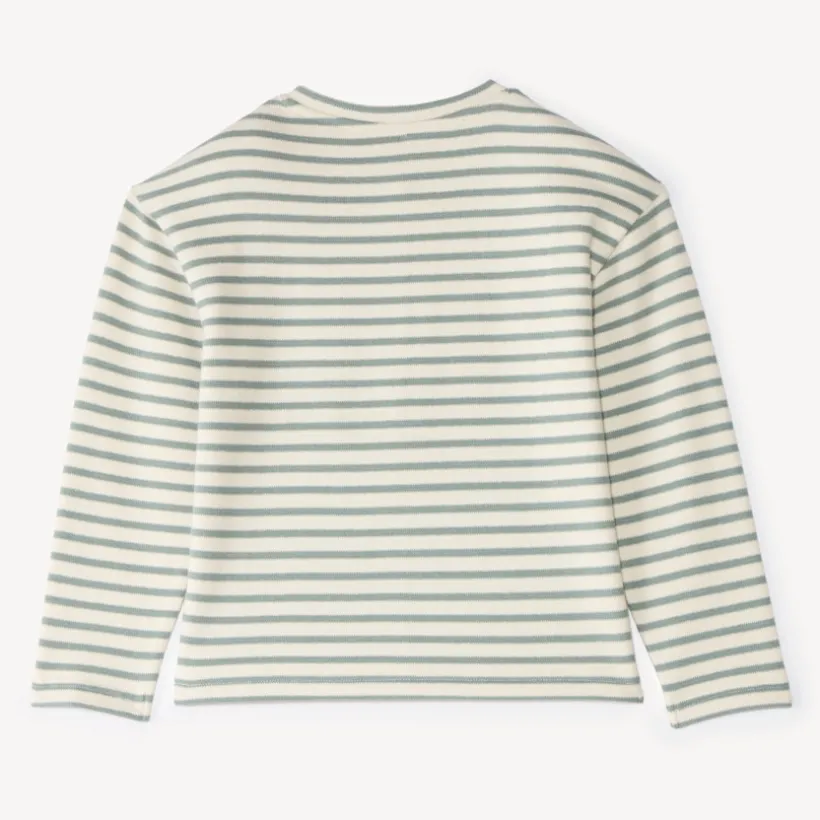 Langarm T-shirt met gestreepte tunisian kraag jongens