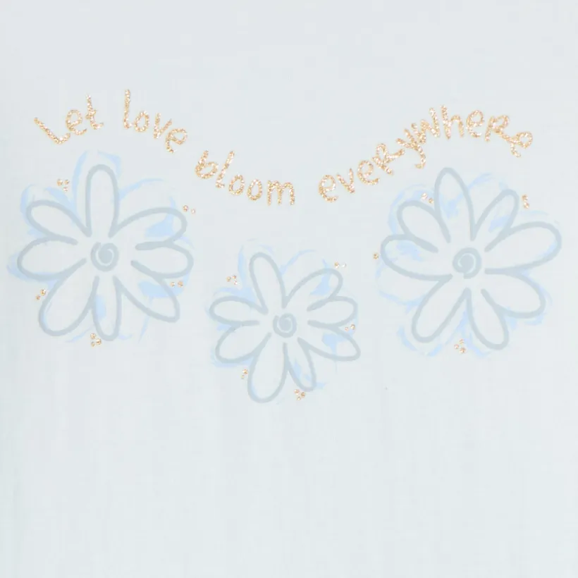 Langarm T-shirt met glanzende print meisjes