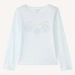 Langarm T-shirt met glanzende print meisjes