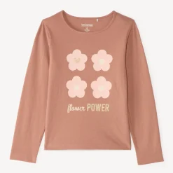 Langarm T-shirt met glanzende print meisjes