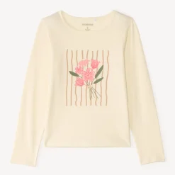 Langarm T-shirt met glanzende print meisjes