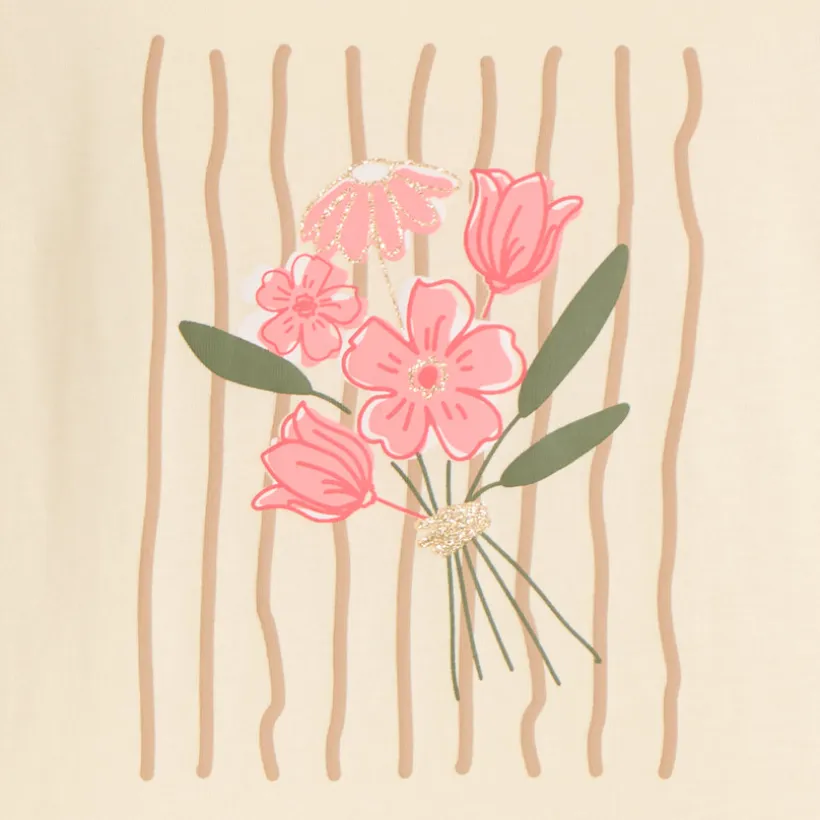 Langarm T-shirt met glanzende print meisjes