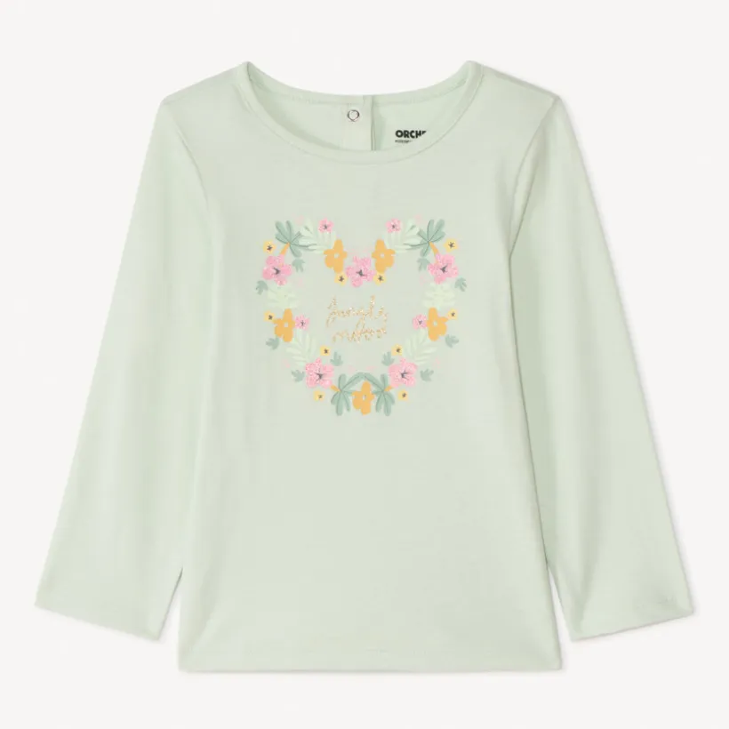 Langarm T-shirt met glitters voor meisje
