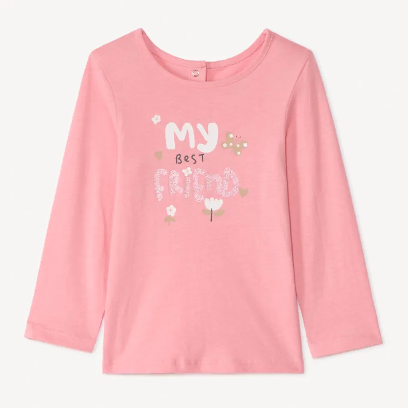 Langarm T-shirt met glitters voor meisje