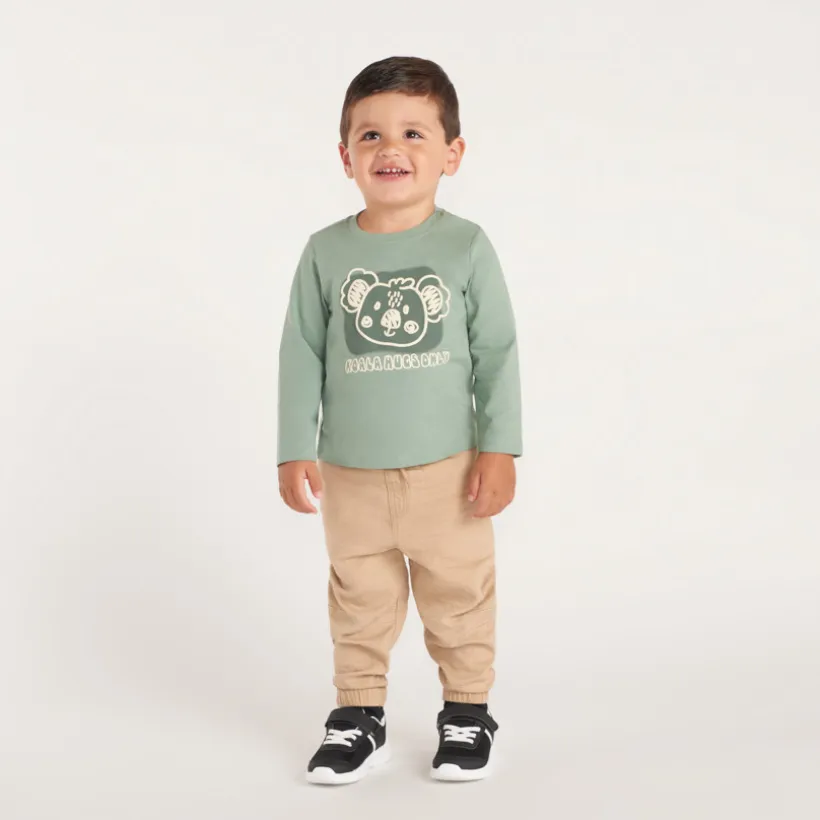 Langarm T-shirt met koala-print voor babyjongen