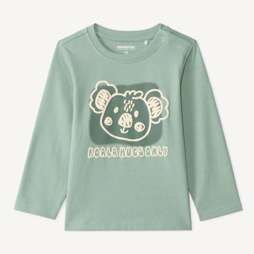 Langarm T-shirt met koala-print voor babyjongen