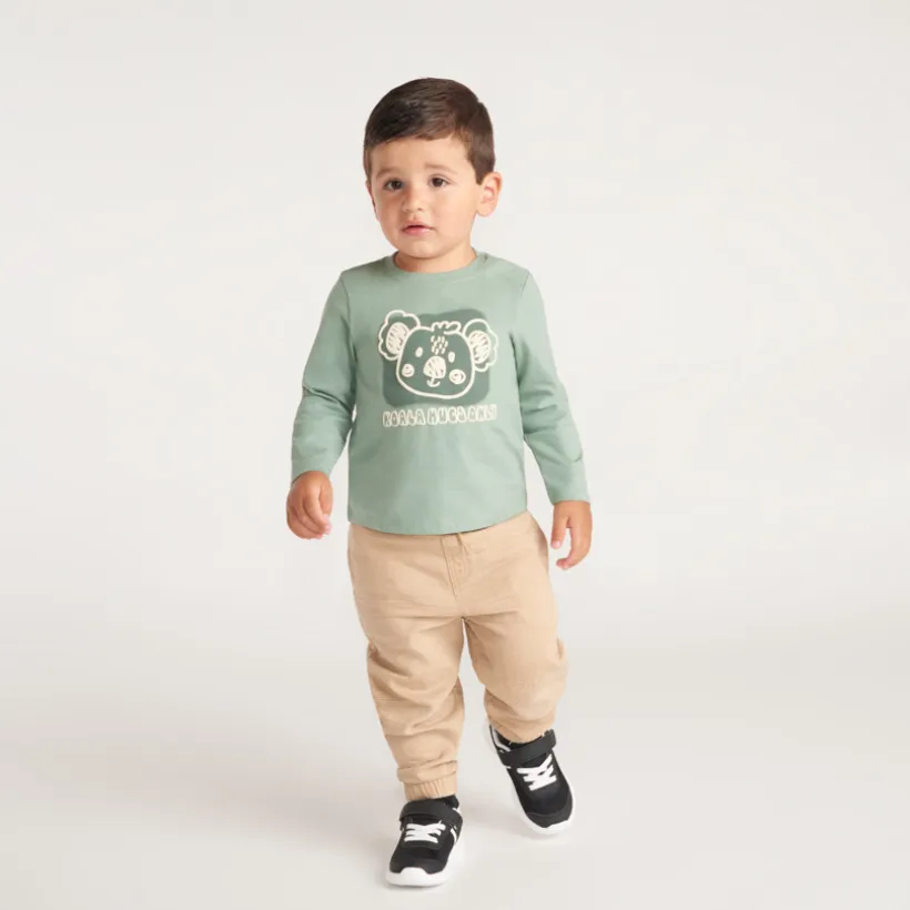 Langarm T-shirt met koala-print voor babyjongen
