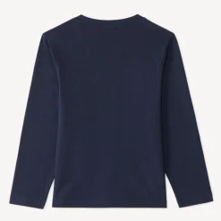 Langarm T-shirt met opgestikte zak en fantasiedruk jongens