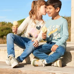 Langarm T-shirt met print jongens