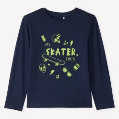 Langarm T-shirt met print voor jongen