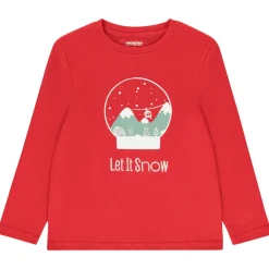 Langarm T-shirt met sneeuwbolpatroon jongens