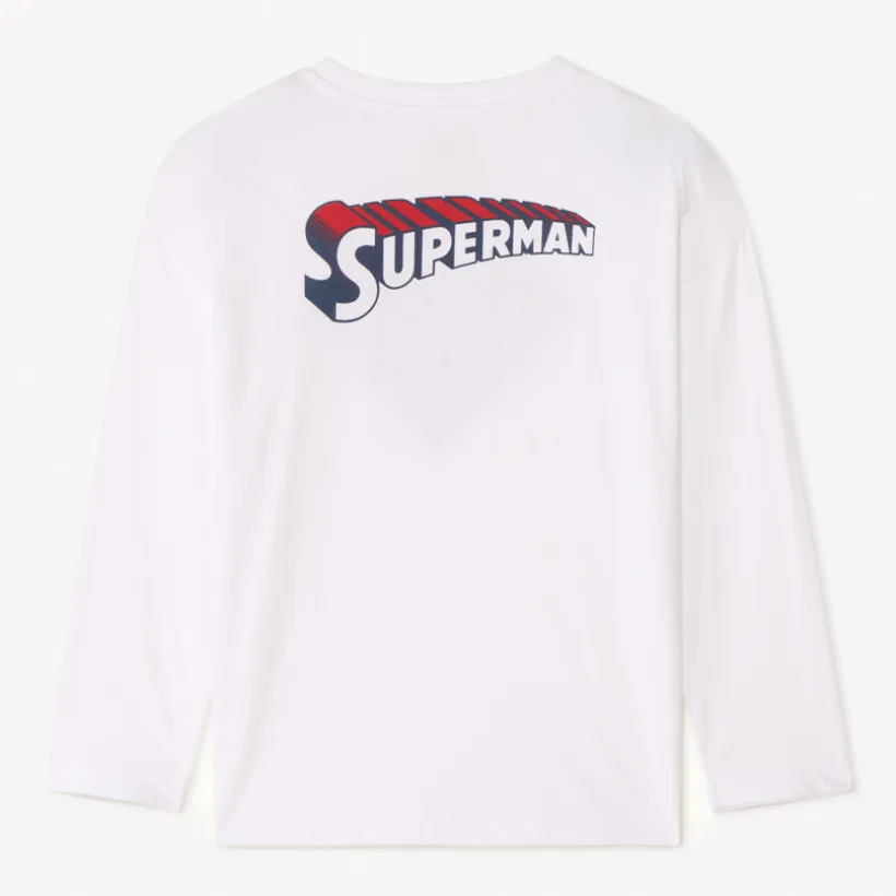 Langarm T-shirt Superman Warner met reliëf jongens