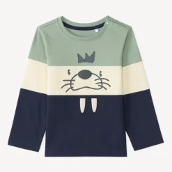Langarm T-shirt voor babyjongen met speelse print