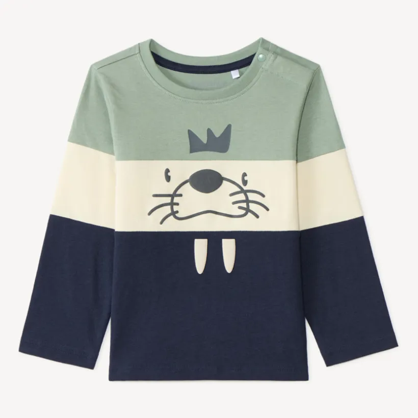 Langarm T-shirt voor babyjongen met speelse print