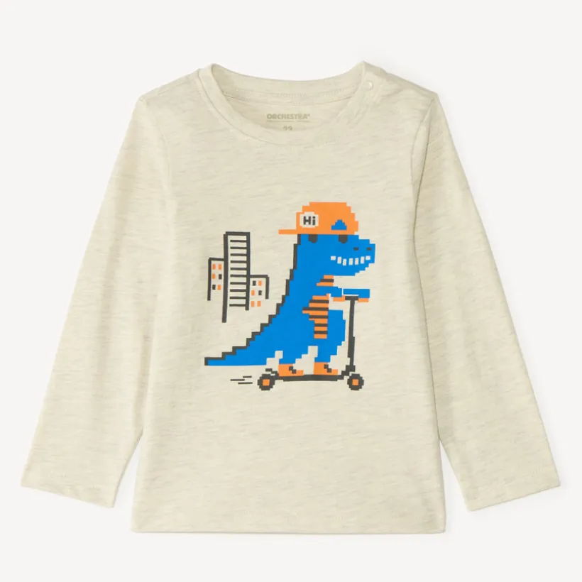 Langarm T-shirt voor babyjongen met fantasiedruk