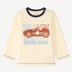 Langarm T-shirt voor babyjongen metraceauto print
