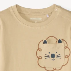Langarm T-shirt voor babyjongens met speelse zak