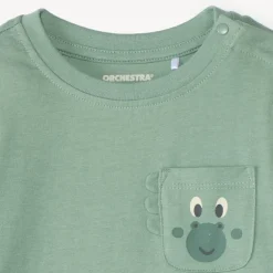 Langarm T-shirt voor babyjongens met speelse zak