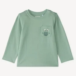 Langarm T-shirt voor babyjongens met speelse zak
