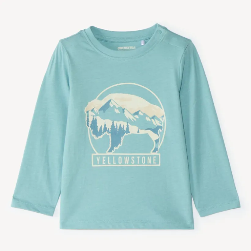 Langarm T-shirt voor babyjongen met fantasiedruk