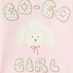 Langarm T-shirt voor babymeisjes met poedelhondmotief