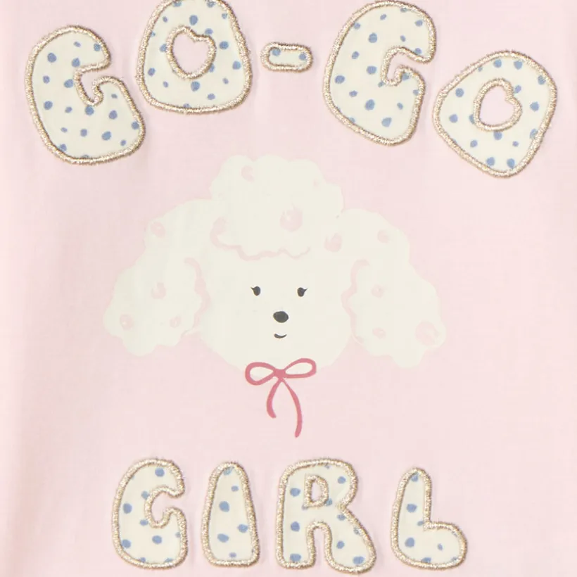 Langarm T-shirt voor babymeisjes met poedelhondmotief