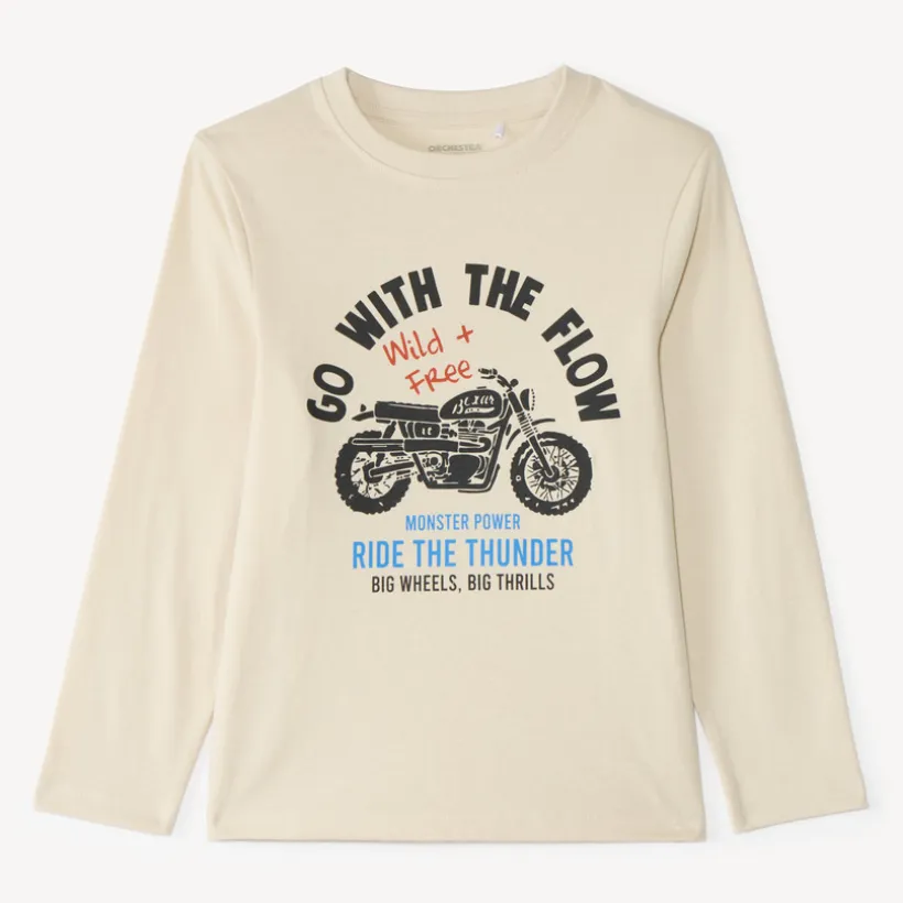 Langarm T-shirt voor jongens met een fantasiedruk
