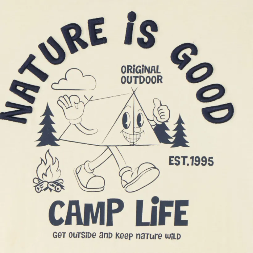 Langarm T-shirt voor jongens met borduursel "Camp Life