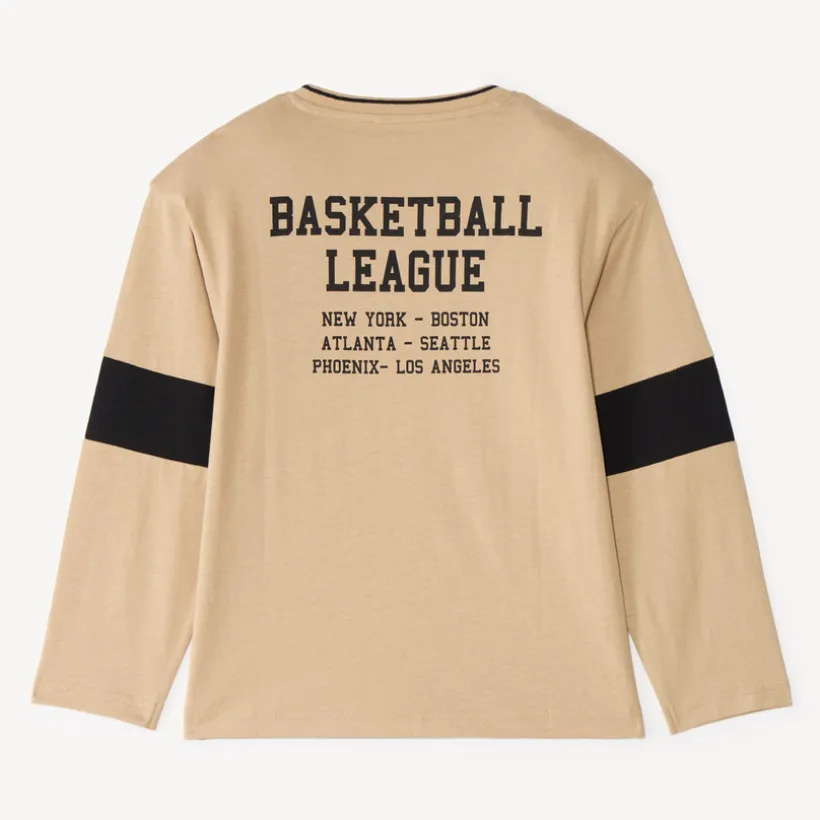 Langarm T-shirt voor jongens met sportieve print