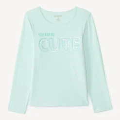 Langarm T-shirt voor meisjes met een fantasieprint van pailletten