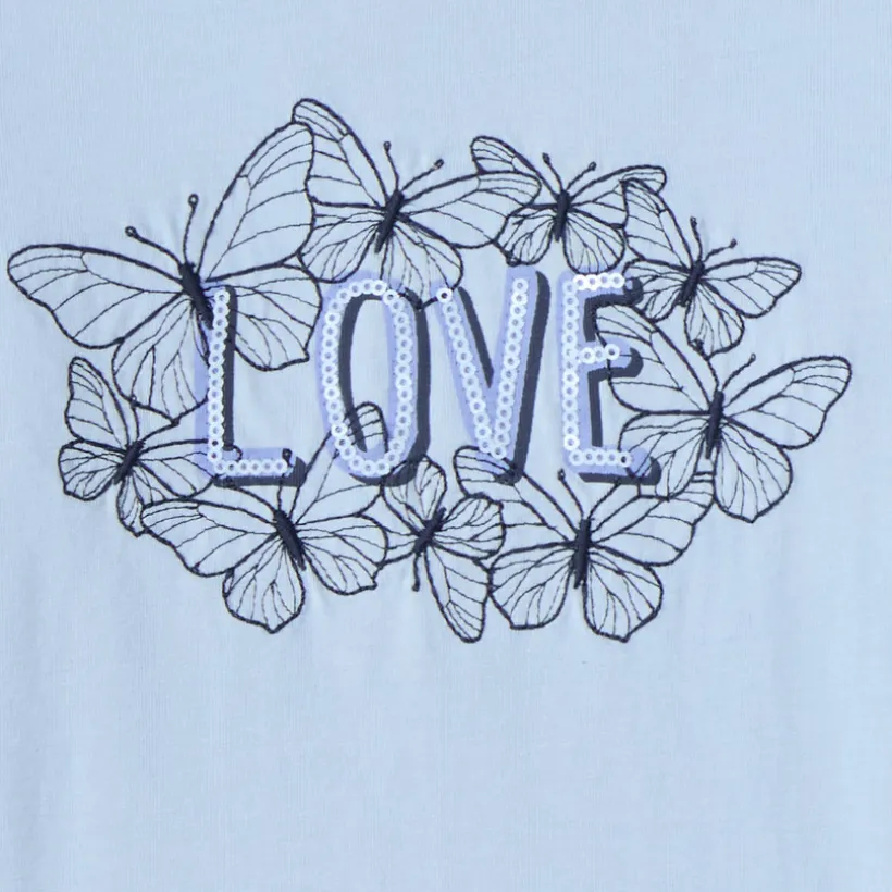 Langarm T-shirt voor meisjes met een fantasieprint van pailletten