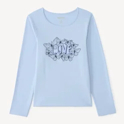 Langarm T-shirt voor meisjes met een fantasieprint van pailletten